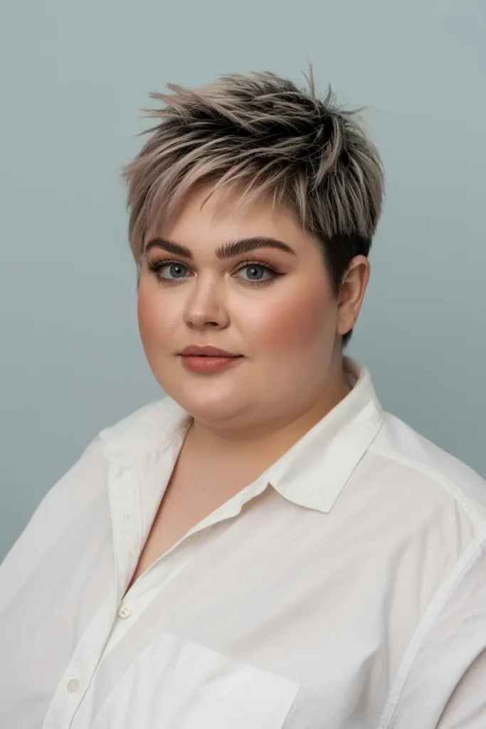 28. Pixie with Spiky Layers Short Haircut for Chubby Faces
