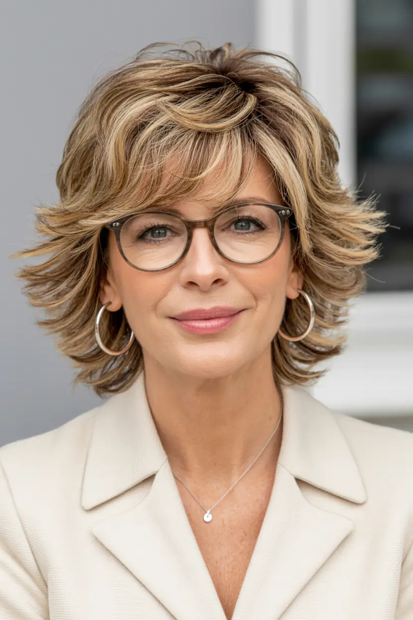 29. Feathered Layered Bob