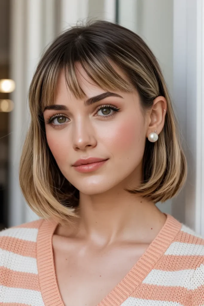 29. Shoulder Length Bob with Bangs