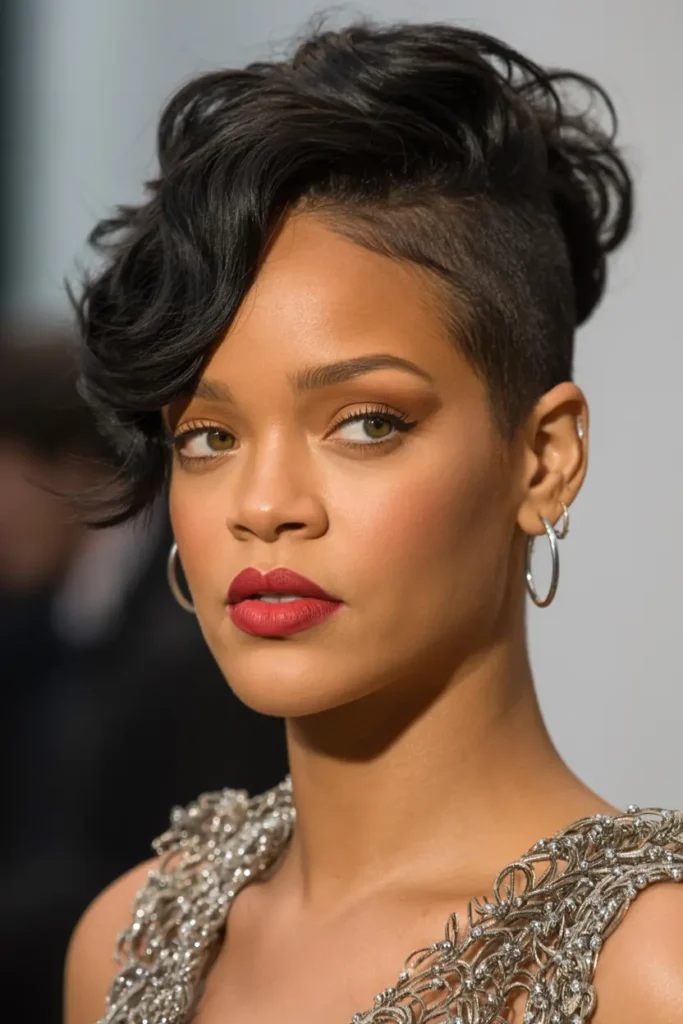 29. Updo with Shaved Sides