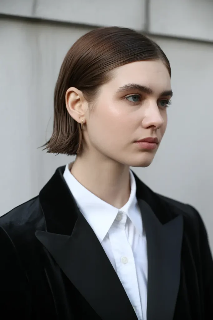 3. Sleek Wet Look Short Hair