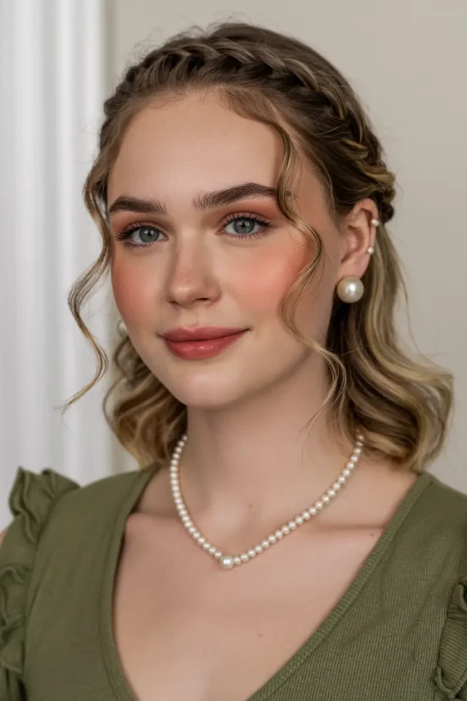 52 stunning Half Up Half Down Hairstyles for Short Hair 5 3. Soft Half Up Knot