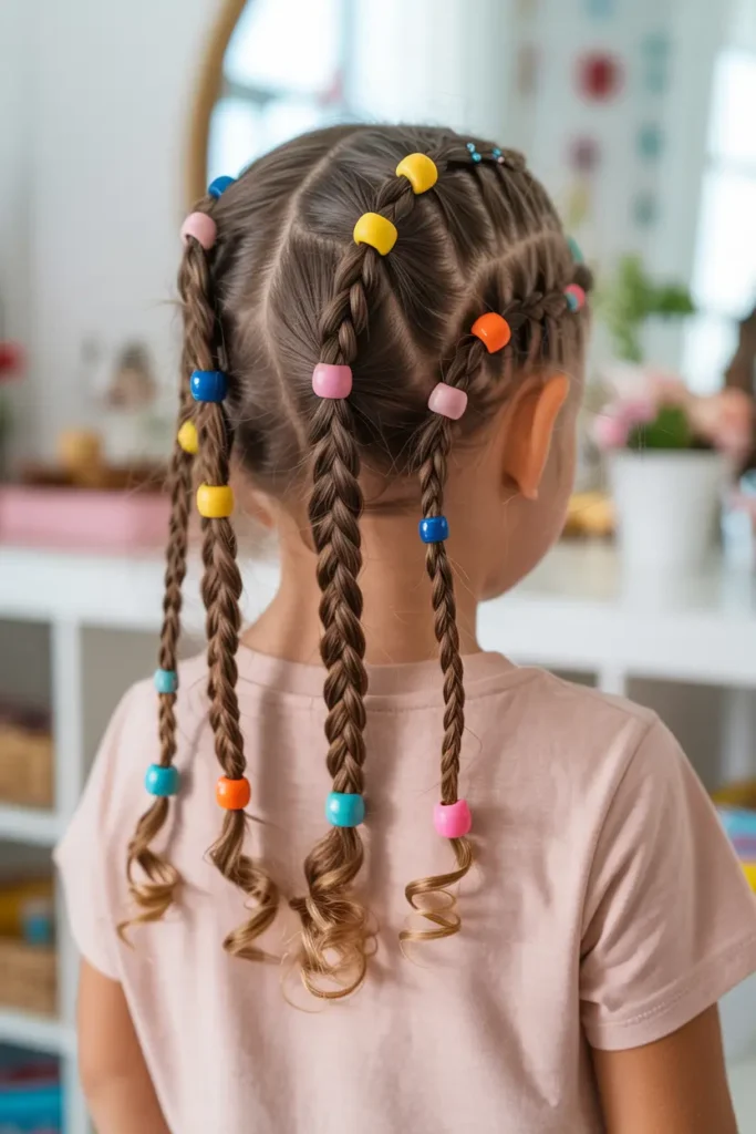 3.beaded braided pigtails