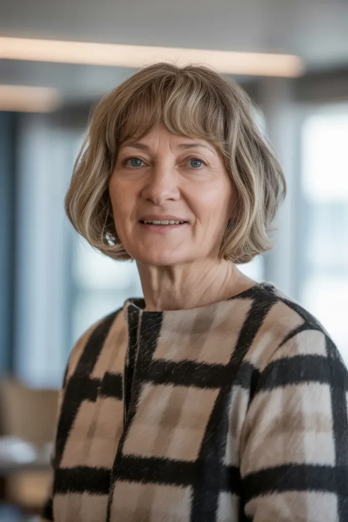 31. Choppy Lob with Curtain Bangs