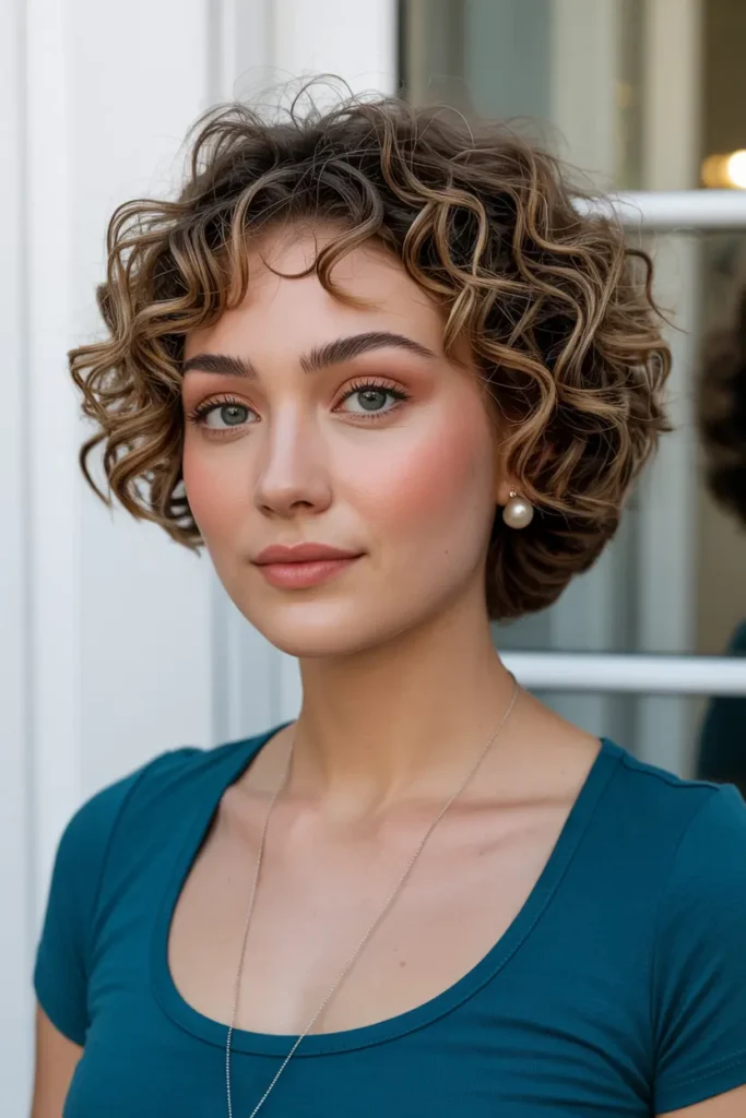 31. Textured Curly Bob
