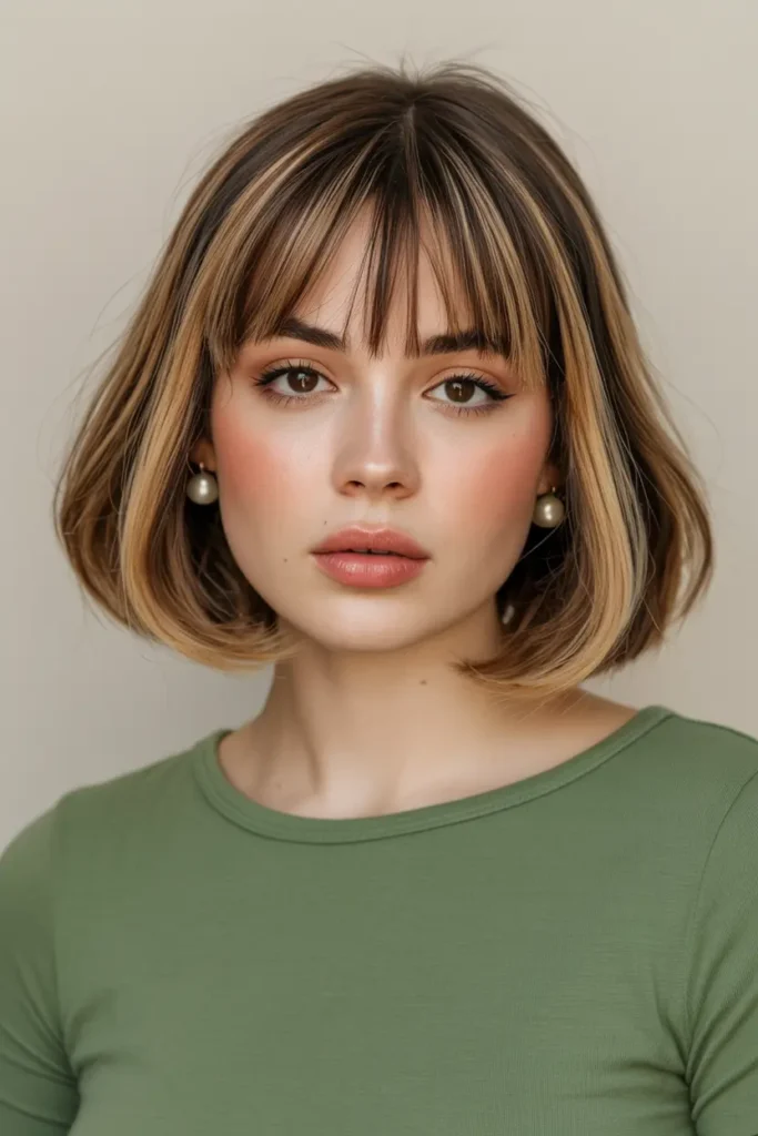 32. Classic A Line Bob with Bangs for Thin Hair
