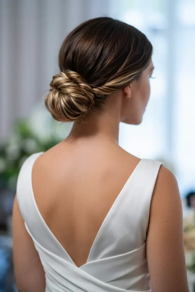 33. Easy Low Bun Updo