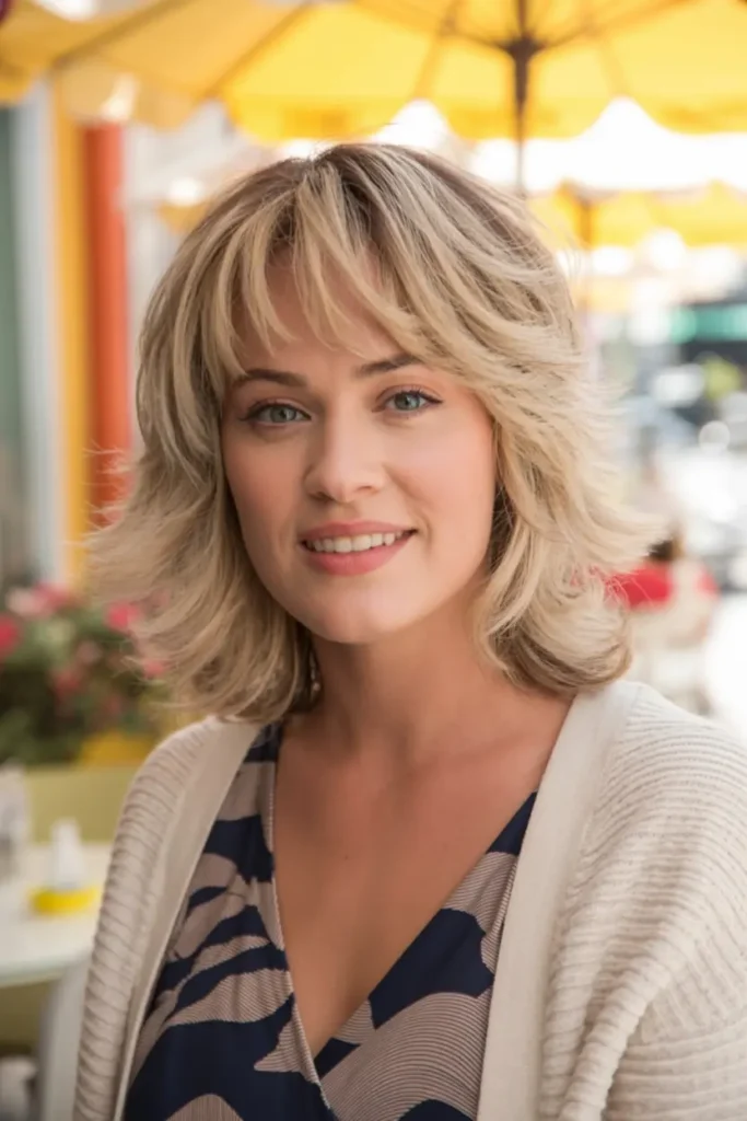 34. Inverted Bob with Textured Bangs