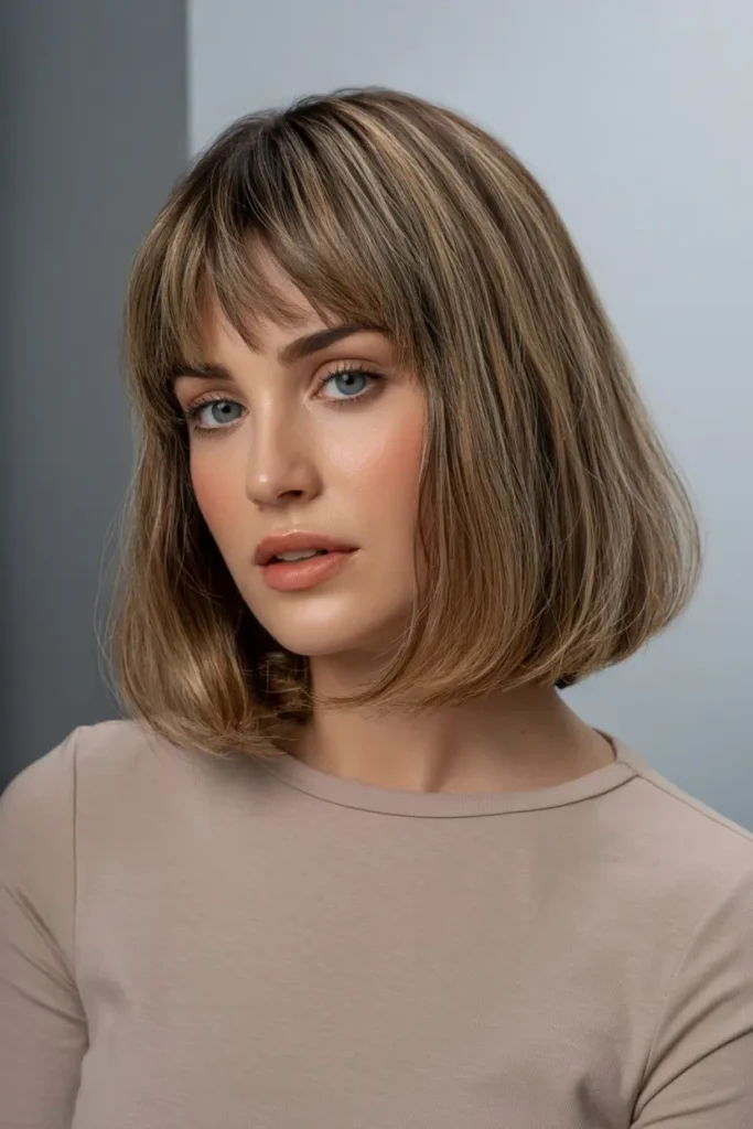 36. Rounded Bob with Fringe