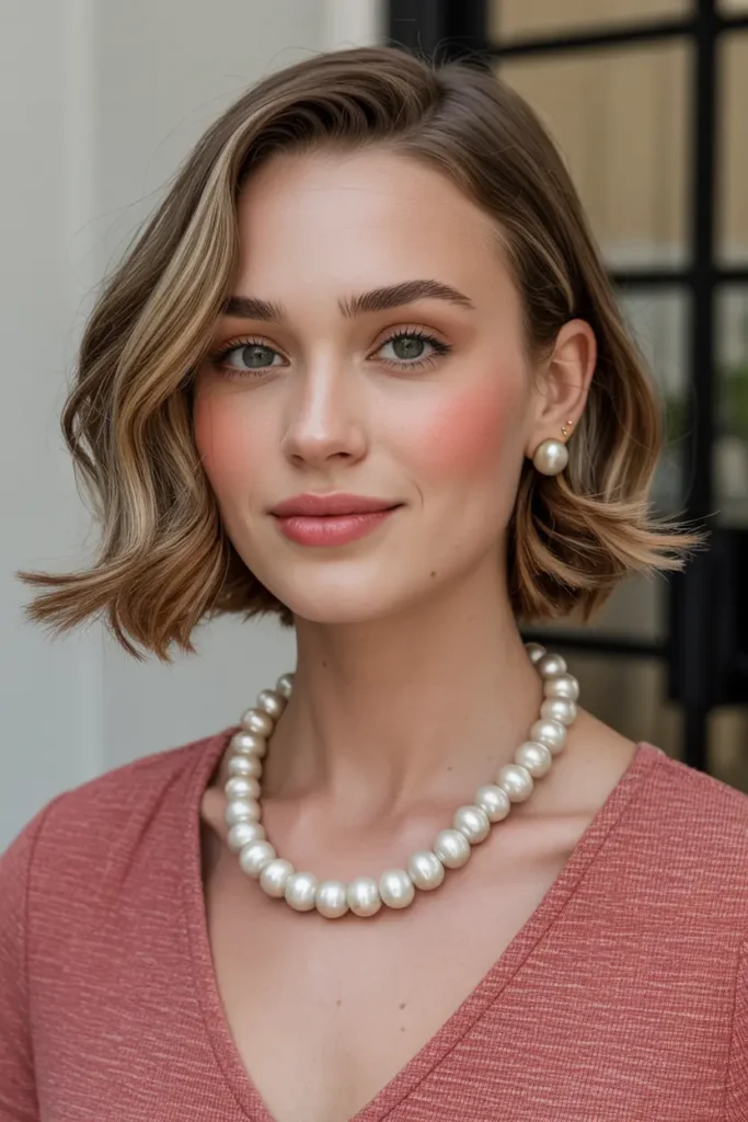 36. Side Parted Bob with Waves