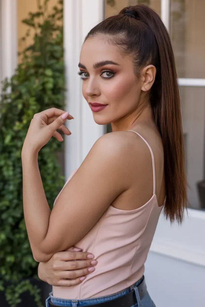 52 stunning Half Up Half Down Hairstyles for Short Hair 71 36. Sleek High Pony