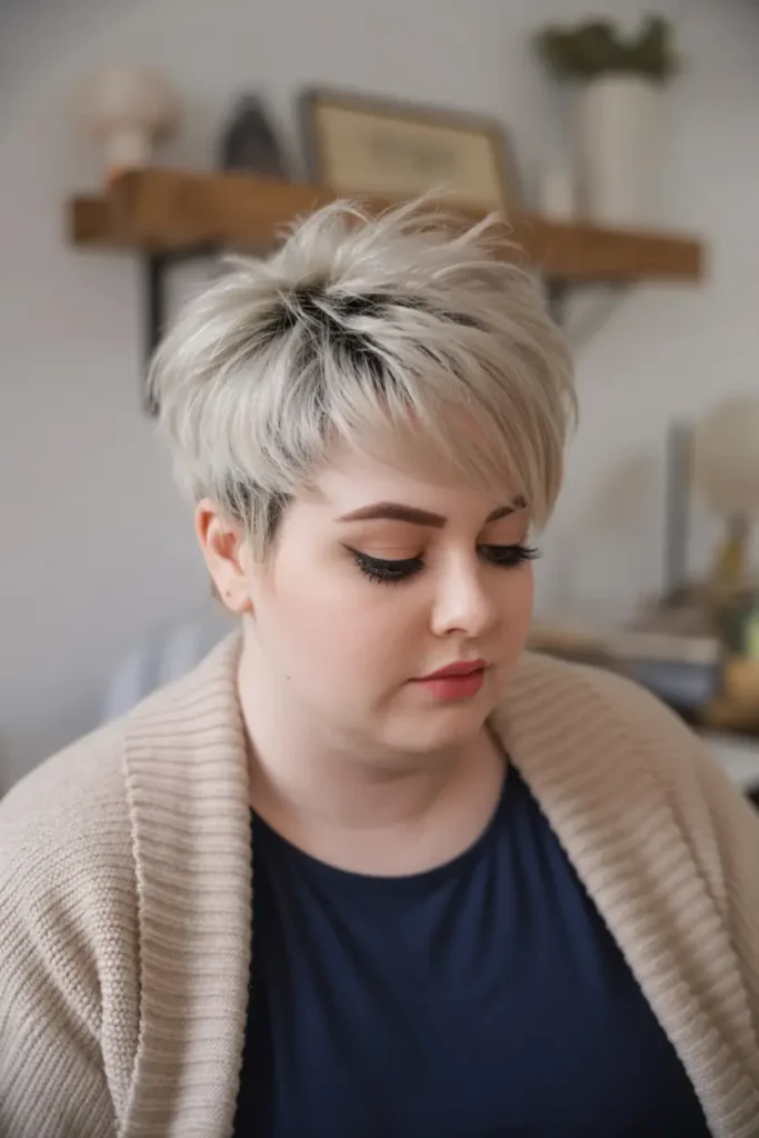36. Textured Choppy Pixie with Lift Short Haircut for Chubby Faces