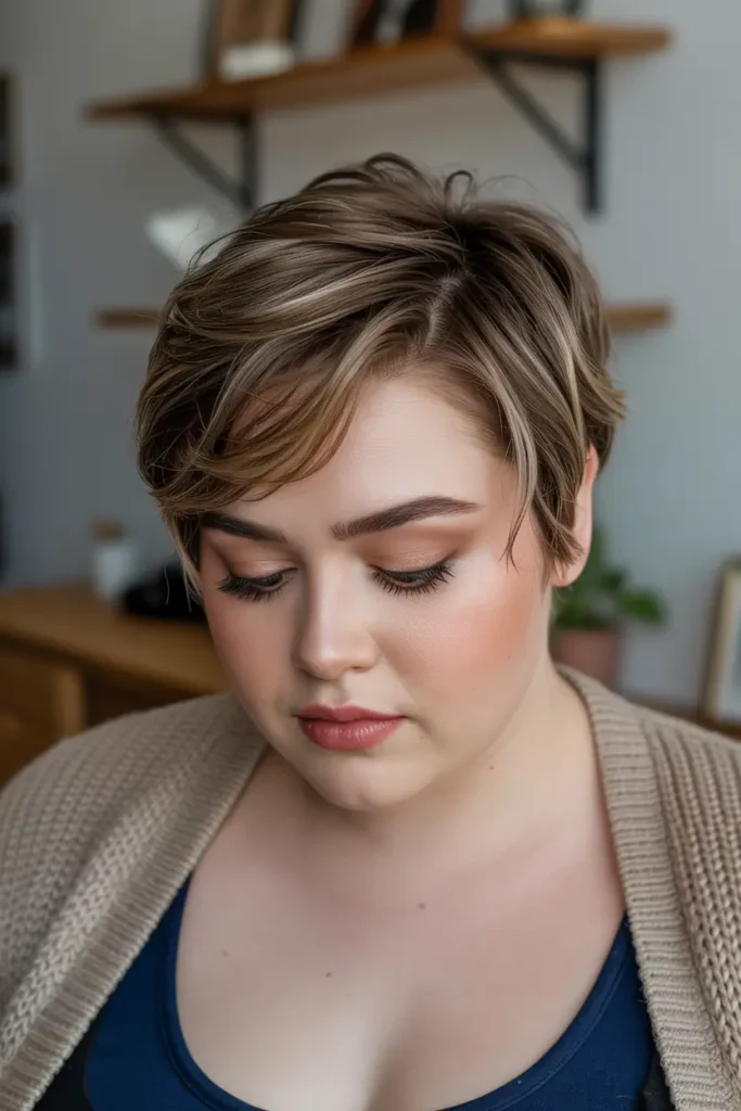 37. Flipped Out Pixie Bob Short Haircut for Chubby Faces