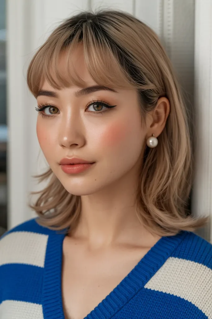 37. Long Fringe for Oval Faces