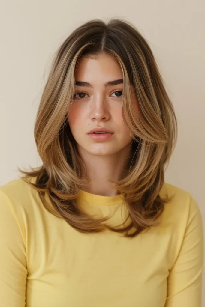 42 Stylish Medium Length Layered Haircuts to Try in 2025 75 38. Subtle Feathered Medium Length Layered Haircuts