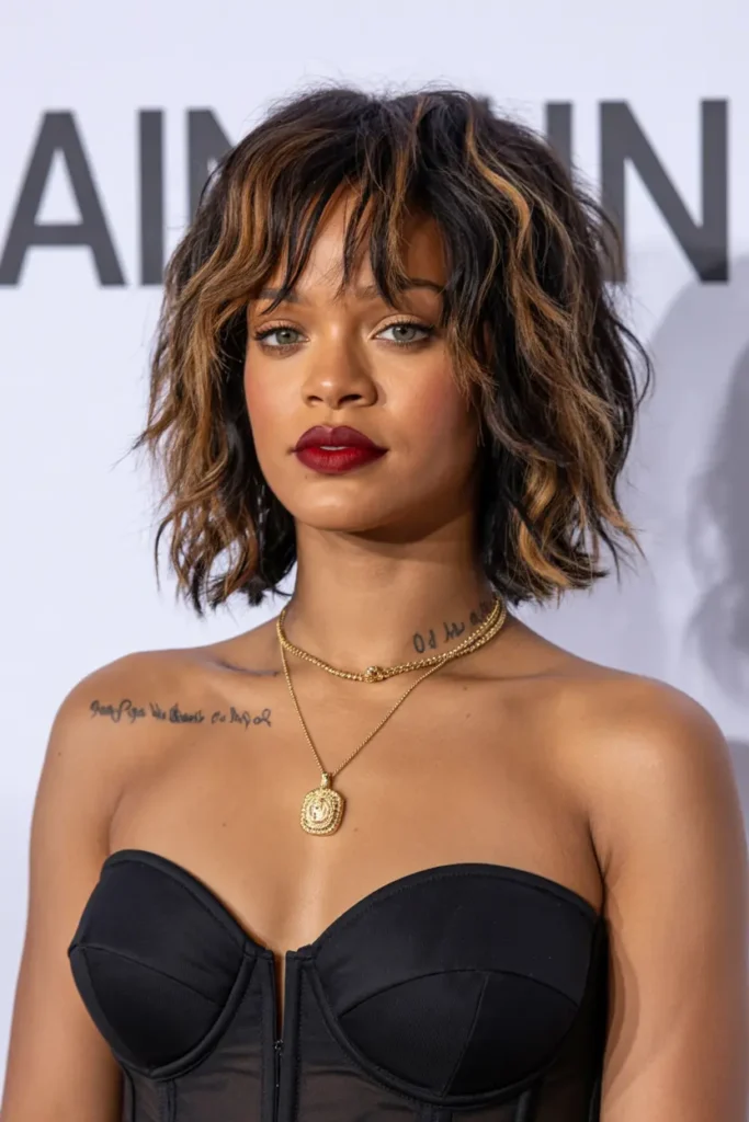 38. Tousled Bob with Bangs