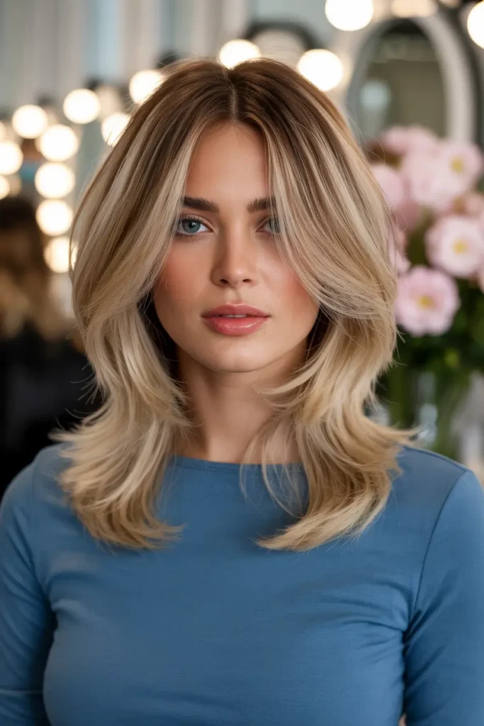 39. Airy Butterfly Haircuts for Medium Hair with Soft Texture