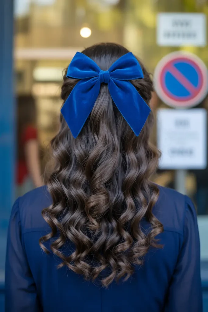 52 stunning Half Up Half Down Hairstyles for Short Hair 77 39. Bow Topped Pull Back