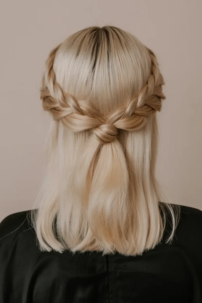 52 stunning Half Up Half Down Hairstyles for Short Hair 7 4. Sleek Half Up Style