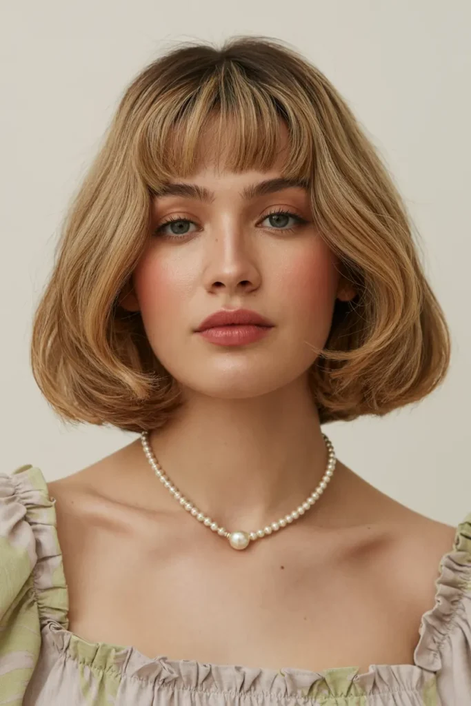 4. Swoopy Bob with Curtain Bangs