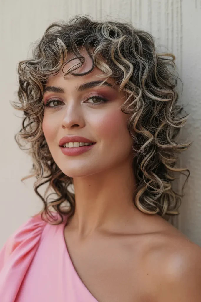 40. Butterfly Haircut on Curly Hair with Soft Layers