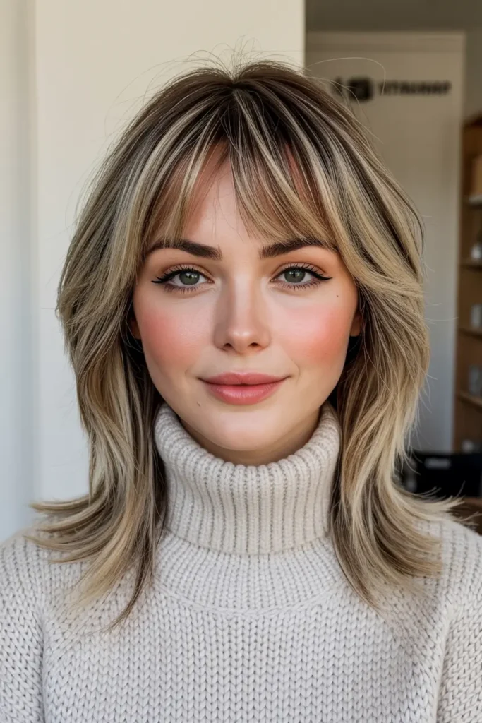 43. Playful Layers with Peekaboo Bangs