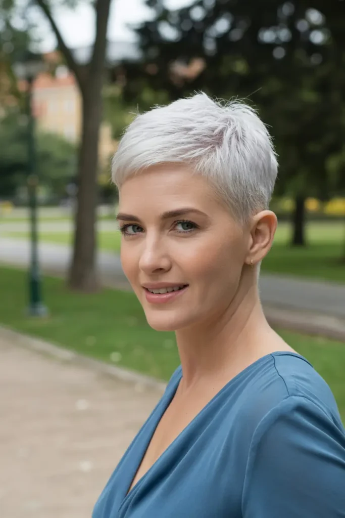 48. Ultra Short Silver Pixie