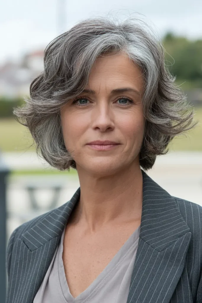 42 Stylish Medium Length Layered Haircuts to Try in 2025 9 5. Wispy Bangs Short Crop