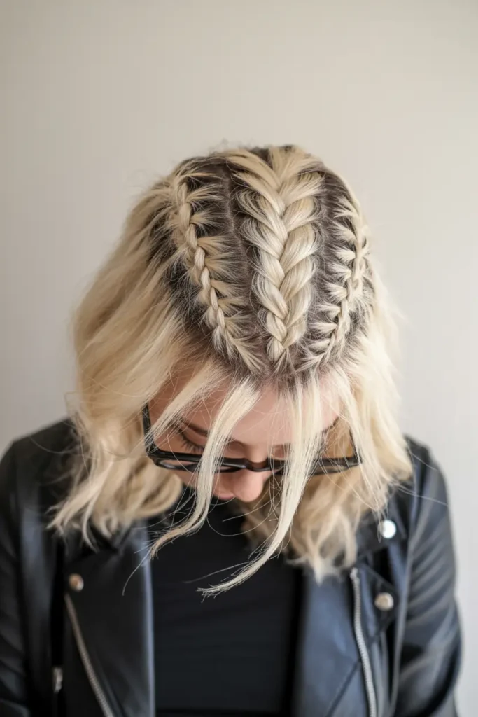 52 stunning Half Up Half Down Hairstyles for Short Hair 101 51. Stylish Triple Braid