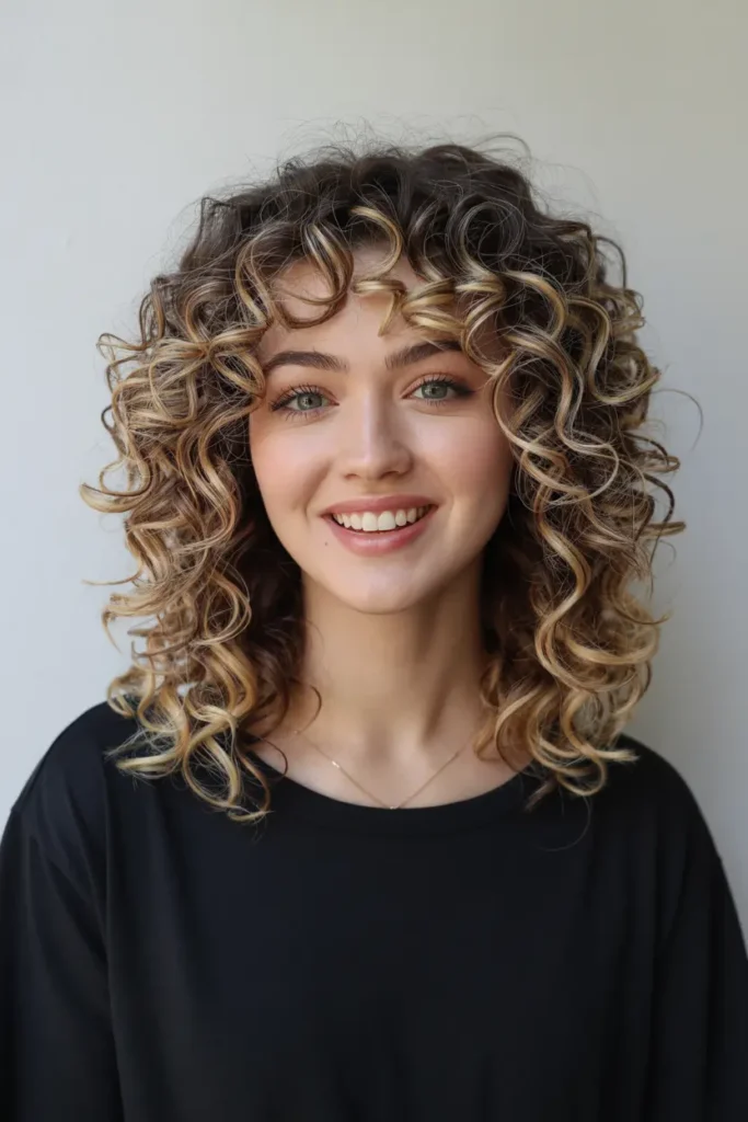 52. Classic Butterfly Haircut on Curly Hair