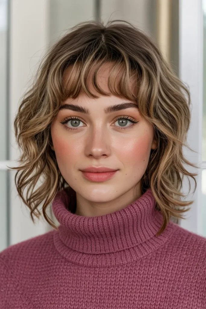 54. Messy Waves with Bangs