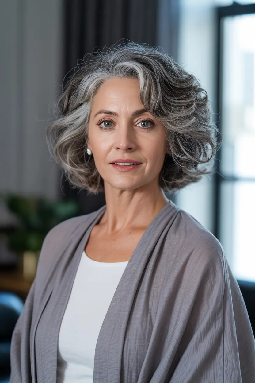 54. Subtle Gray Ombre Lob