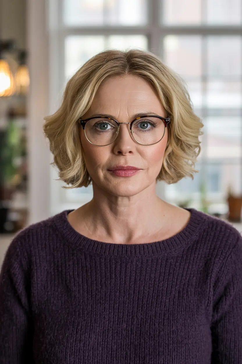 54. Wavy Bob with Center Part