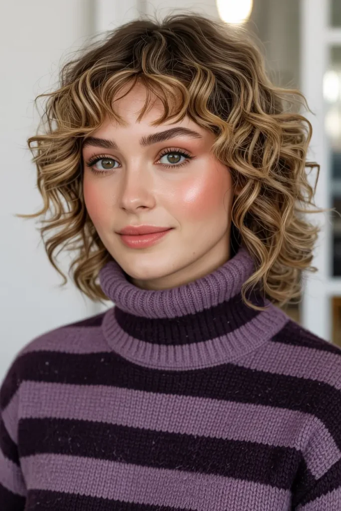 55. Easy Curly Hair with Bangs
