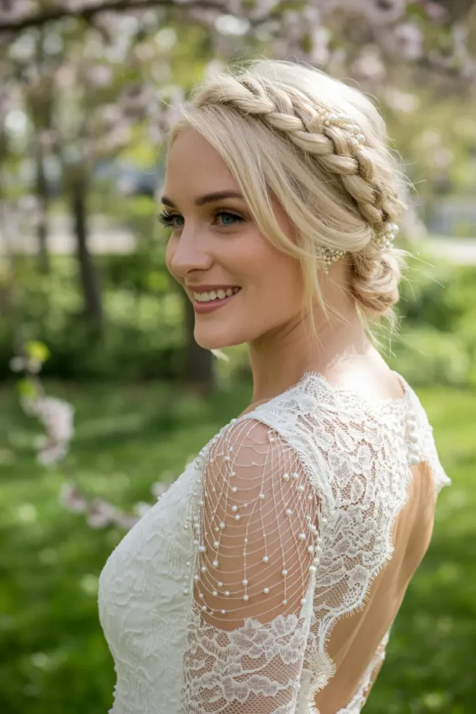 52 stunning Half Up Half Down Hairstyles for Short Hair 11 6. Boho Crown Braid