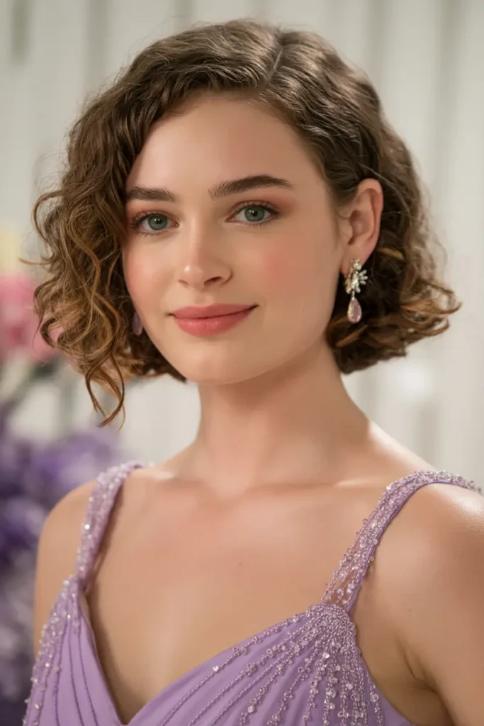 6. Curly Bob with Side Part