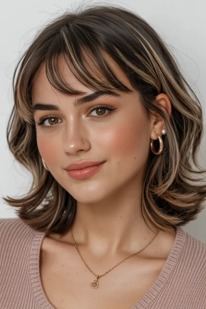 6. Medium Bob with Wispy Curtain Bangs for Medium Hair