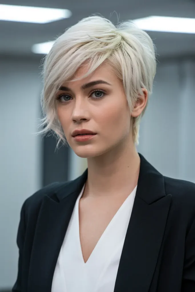 42 Stylish Medium Length Layered Haircuts to Try in 2025 11 6. Razored Disconnected Pixie
