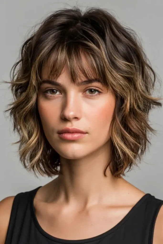 6. Tousled Shaggy Bob