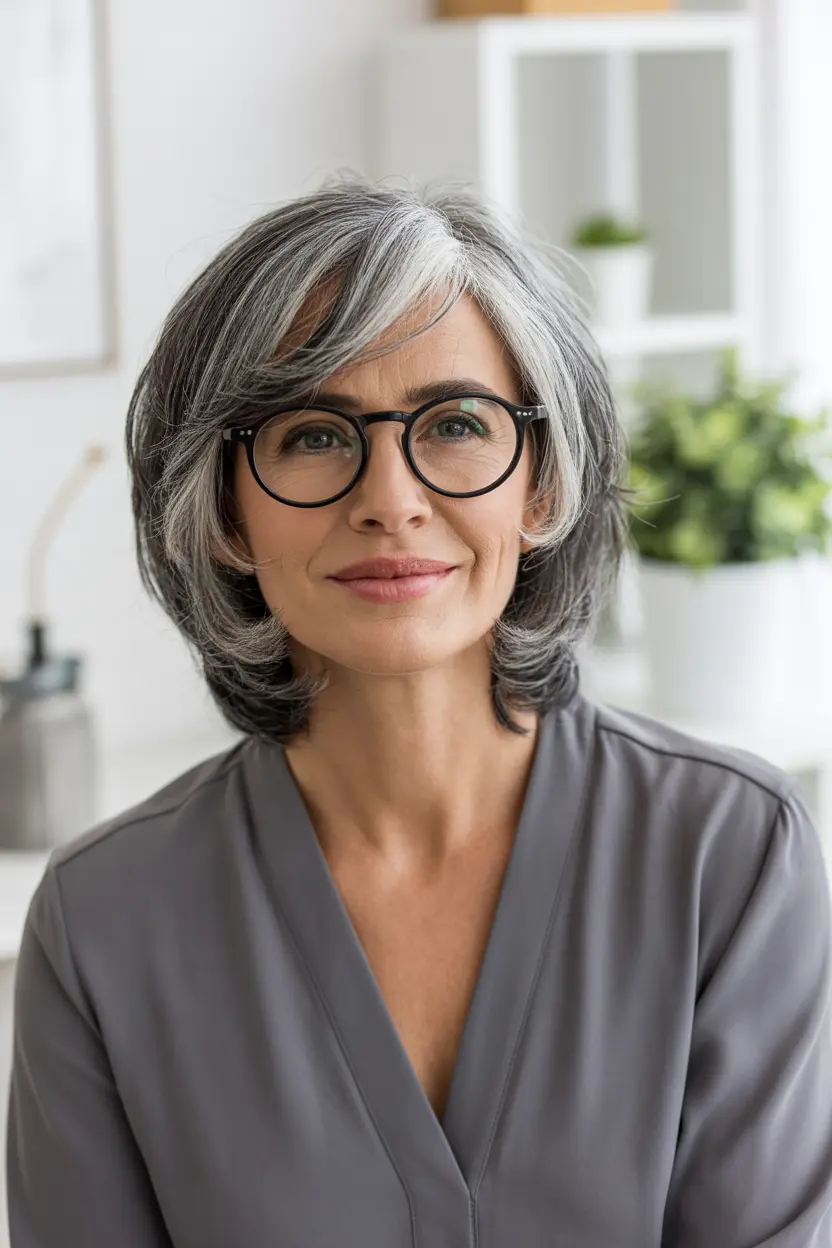 60. Piecey Side Parted Bob