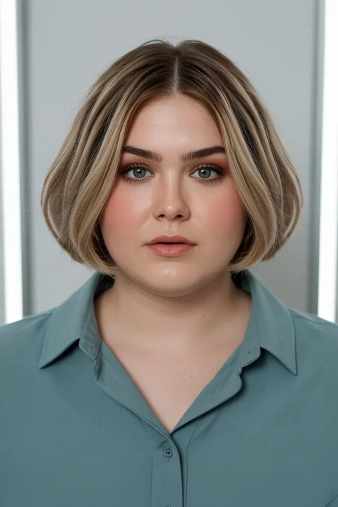 7. Graduated Bob Short Haircut for Chubby Faces