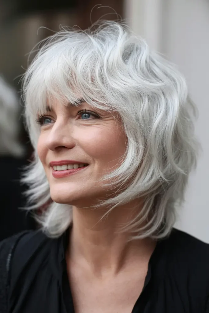 7. Silver Shag with Wispy Layers