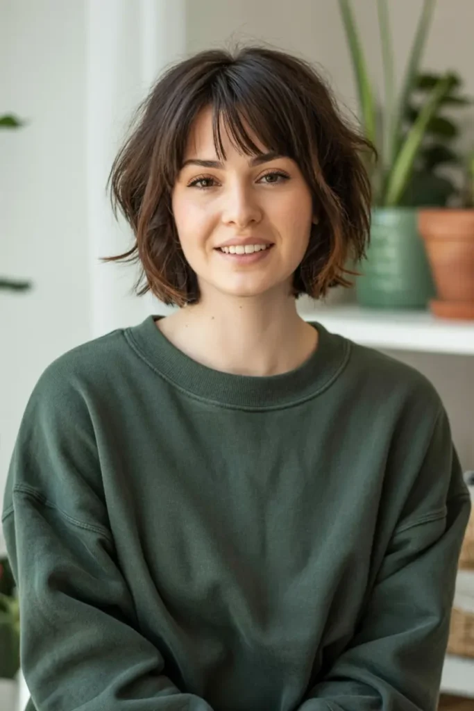 7. Wispy Short Hair with Curtain Bangs