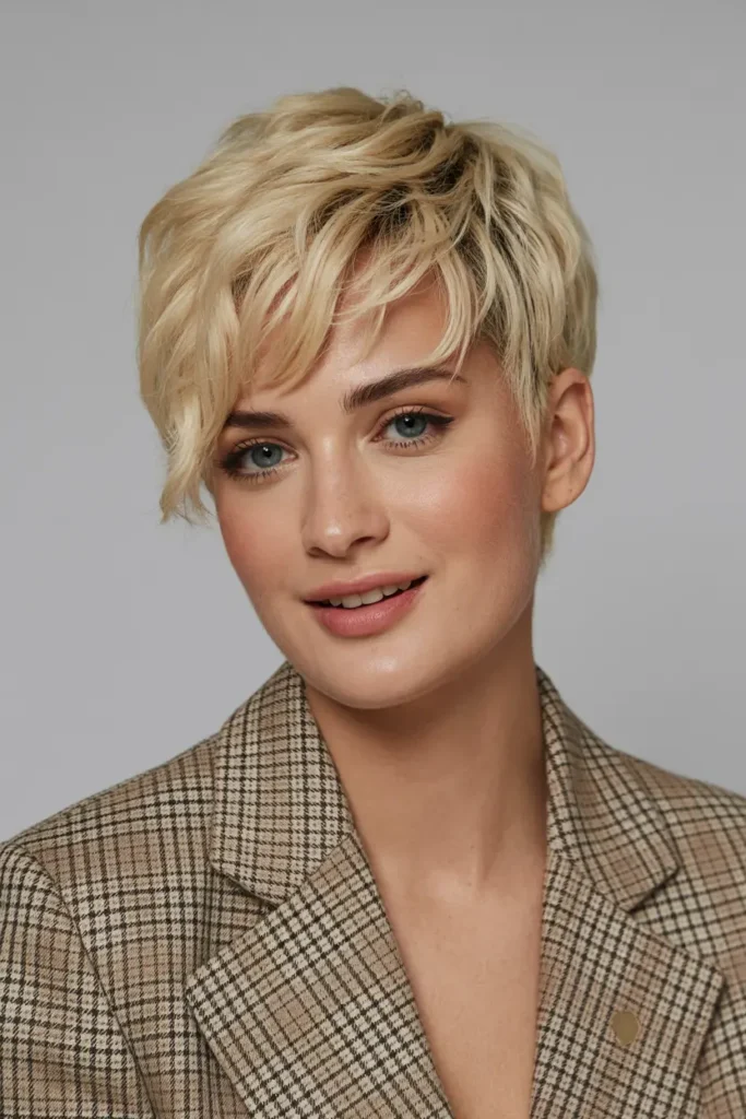 42 Stylish Medium Length Layered Haircuts to Try in 2025 15 8. Choppy Pixie with Micro Bangs