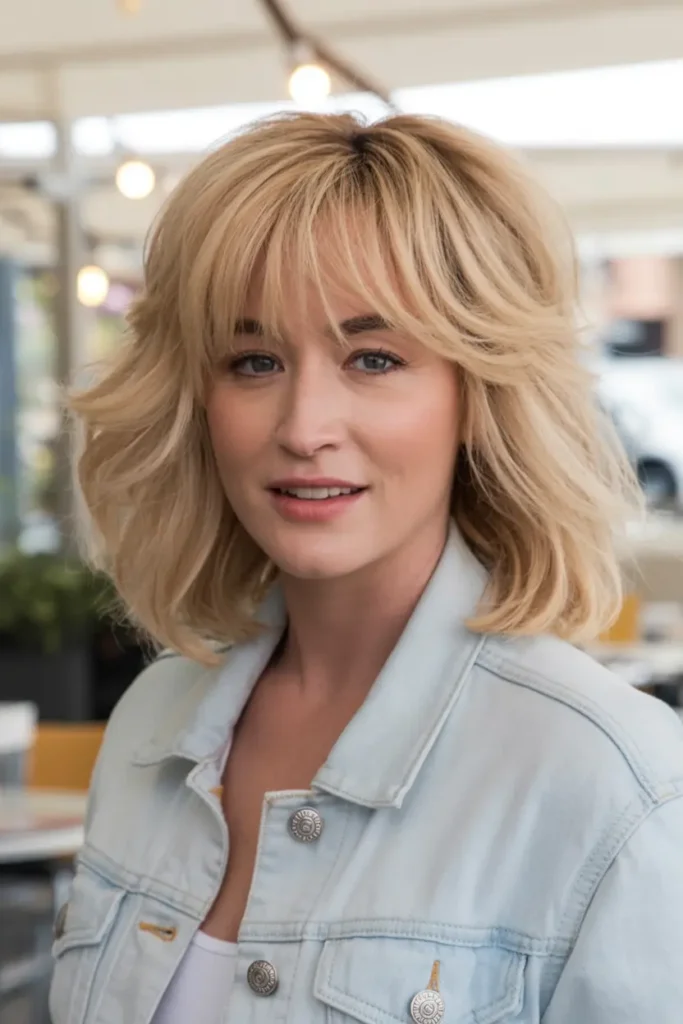 8. Feathered Shag with Bangs