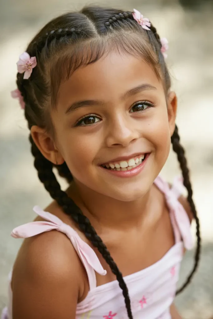 9.side braided pigtails