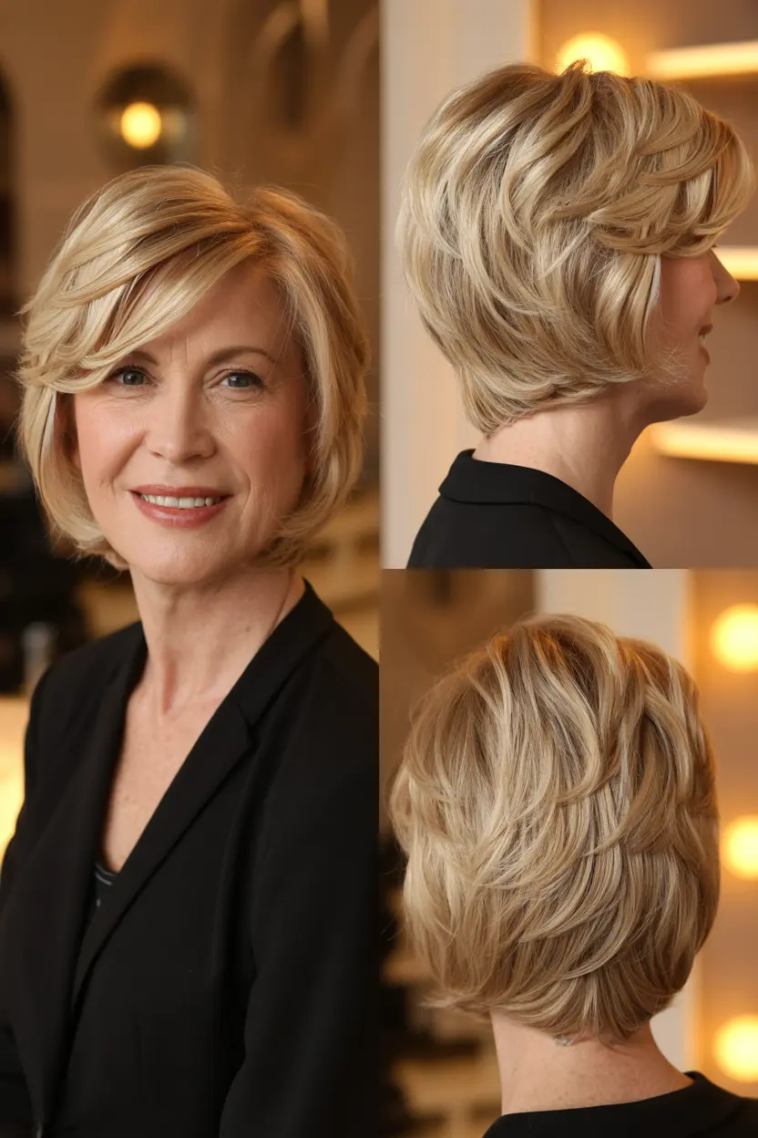 10. layered bob with side fringe