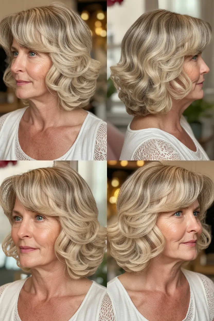 101. romantic wavy shoulder cut with soft fringe