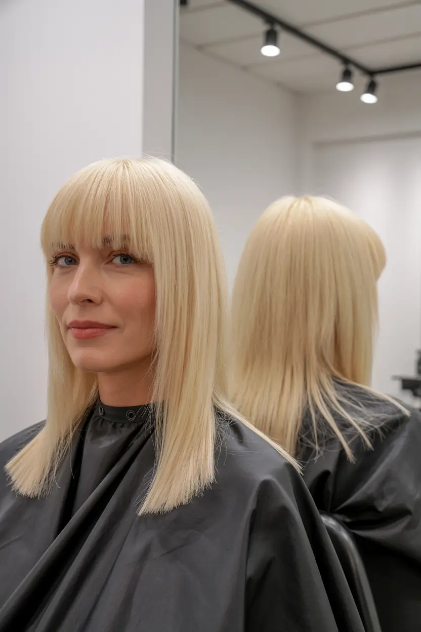 103. elegant straight cut with parted bangs