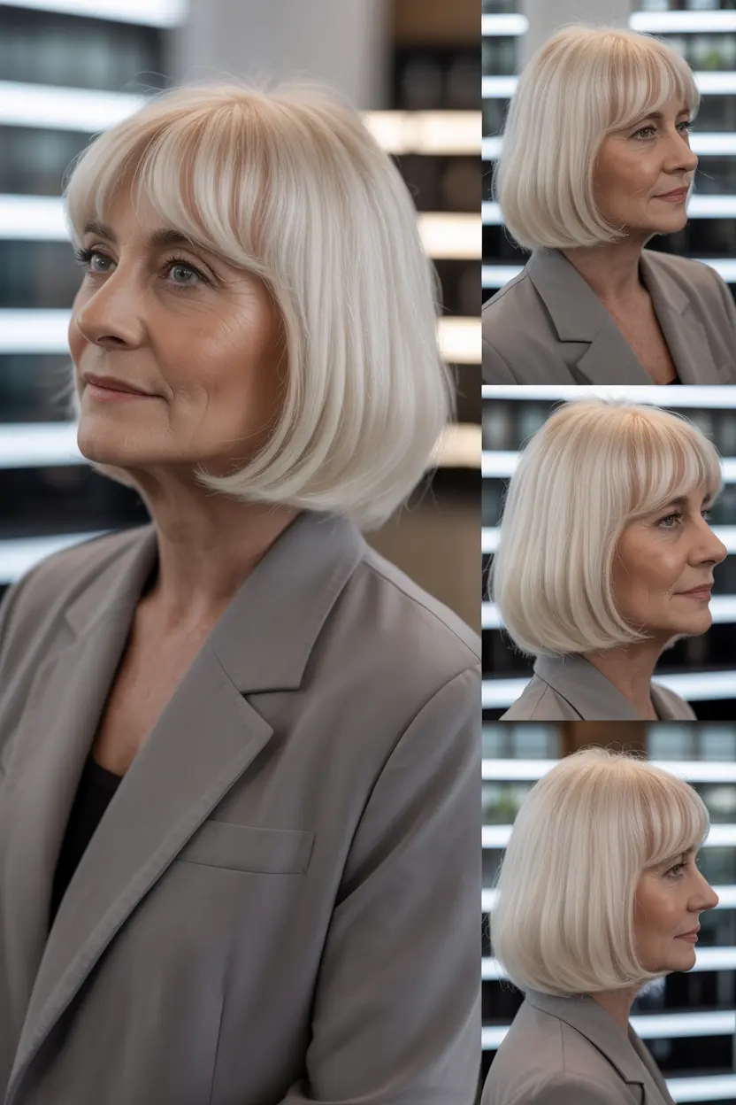107. chic sleek lob with eye skimming bangs